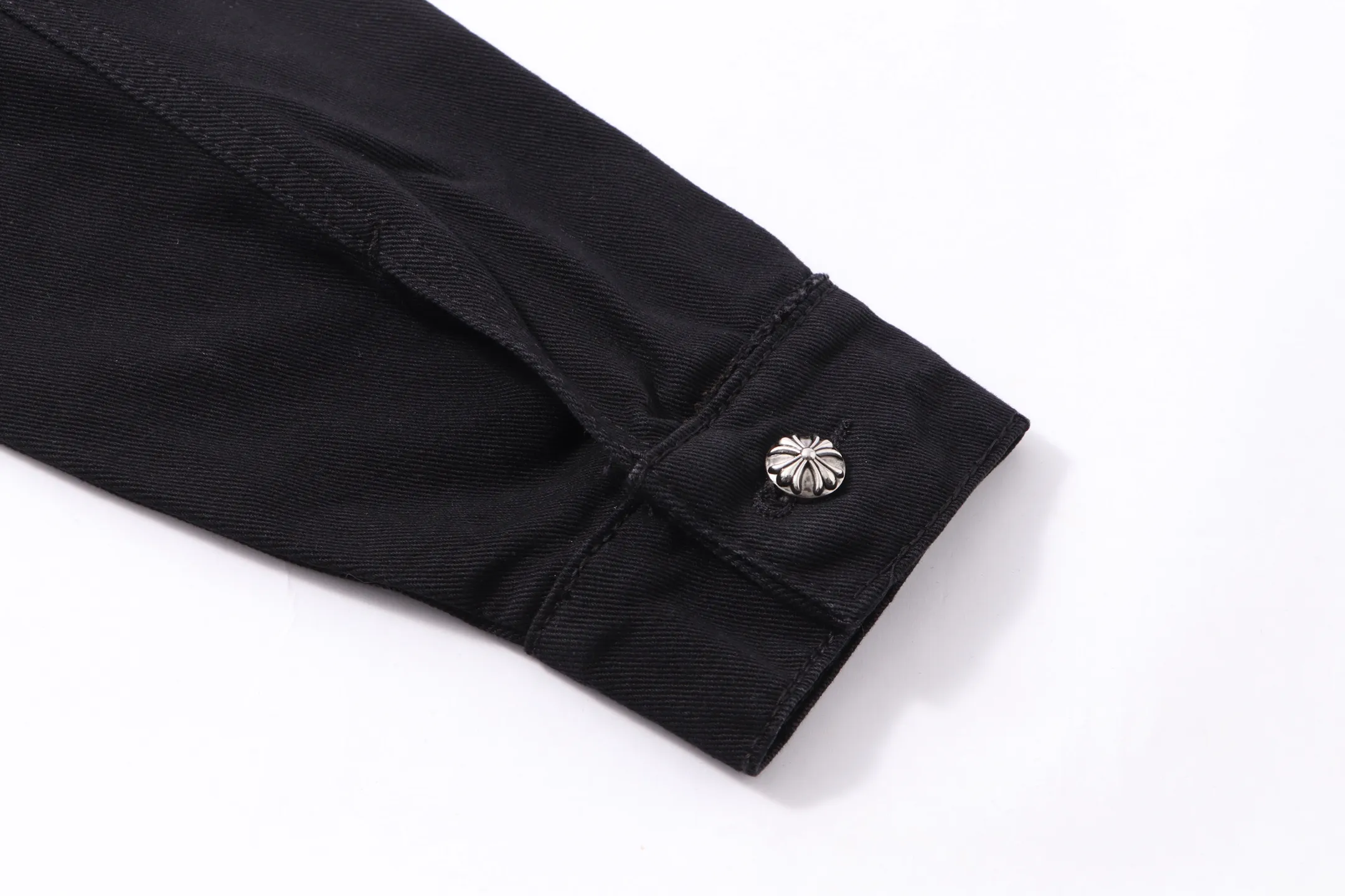 P370 Chrome Hearts Chrome Hearts Hardware Cross Hot Diamond Shirt Denim Jacket Color: Black Size: M L XL XXL XXXL